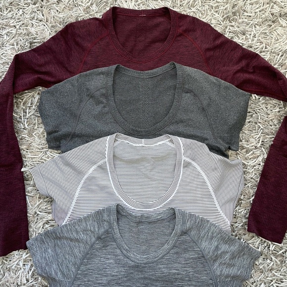 Lot of 4 Lululemon Swiftly Tech Short Sleeve Crew / Long Sleeve Sz 8❤️ - Picture 2 of 9